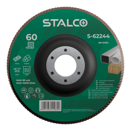 Flap Discs Artificial Corundum 125mm grit 100 alotex STALCO S-62250-MYHOMETOOLS-STALCO