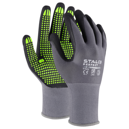 Nylon gloves NITRILE FLEX DOTS size 9 STALCO PERFECT S-76319-MYHOMETOOLS-STALCO