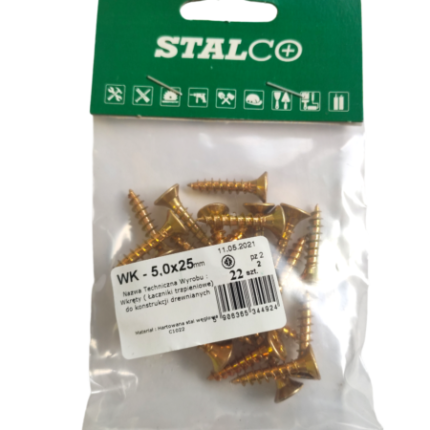 Wood and chipboard screws WK 5,0x25mm - 22pcs-MYHOMETOOLS-STALCO