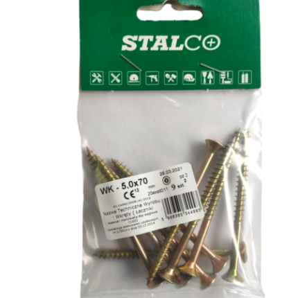 Wood and chipboard screws WK 5,0x70mm - 9pcs-MYHOMETOOLS-STALCO