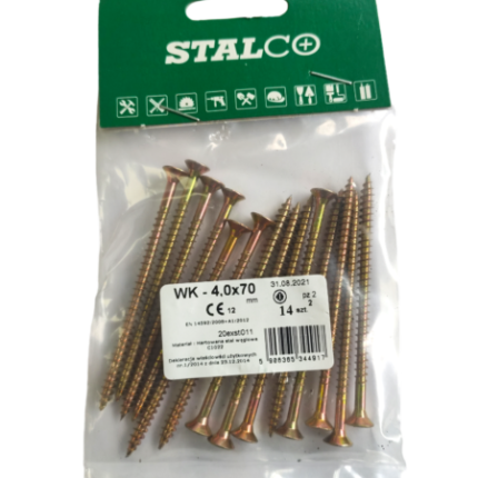 Wood and chipboard screws WK 4,0x70mm - 14pcs-MYHOMETOOLS-STALCO