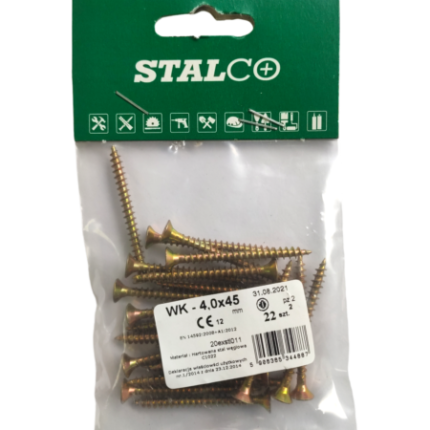 Wood and chipboard screws WK 4,0x45mm - 22pcs-MYHOMETOOLS-STALCO