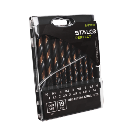 Metal HSS Drill Bit Sets 1-10mm 19pcs STALCO PERFECT S-71839-MYHOMETOOLS-STALCO