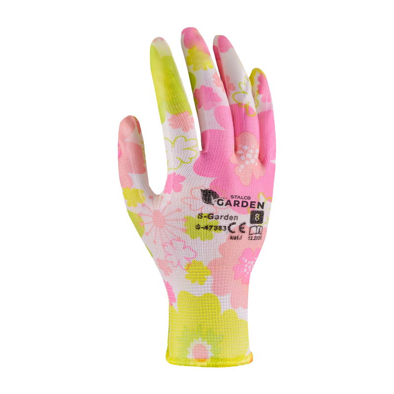 Polyester Gloves S-GARDEN size 8 STALCO S-47383-MYHOMETOOLS-STALCO