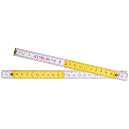 Wooden Folding Rule 2m White And Yellow STALCO PERFECT S-65402-MYHOMETOOLS-STALCO