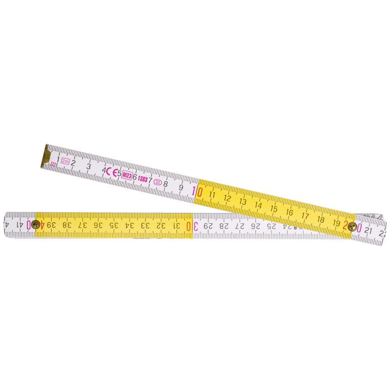 Wooden Folding Rule 2m White And Yellow STALCO PERFECT S-65402-MYHOMETOOLS-STALCO