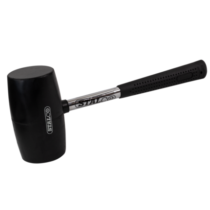 Rubber Hammer Black 65mm Metal Handle STALCO S-19560-MYHOMETOOLS-STALCO