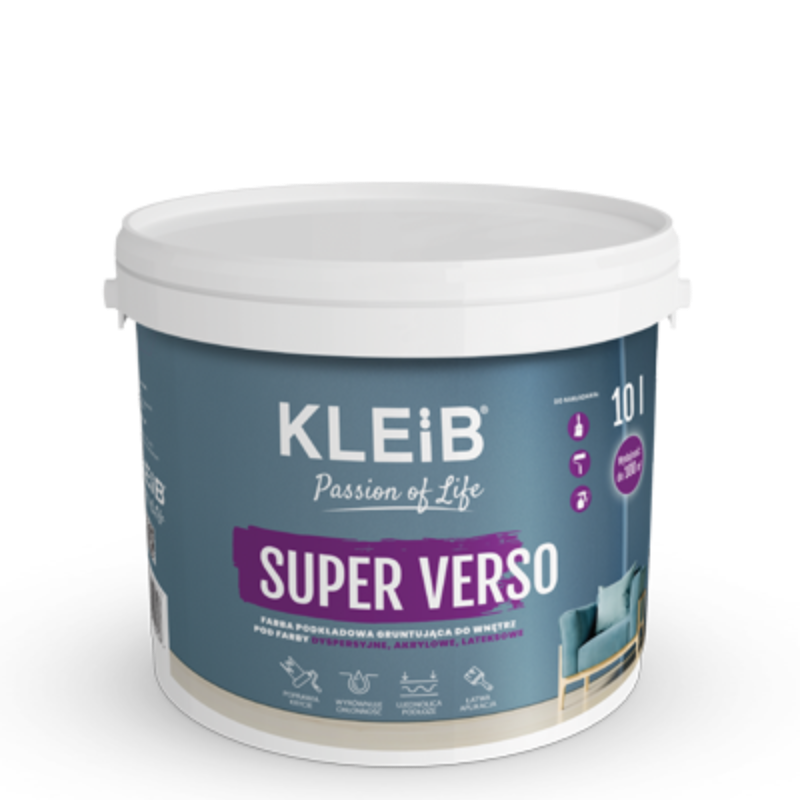 KLEIB SUPER VERSO Latex Interior Undercoat Primer Paint 10L-MYHOMETOOLS-STALCO