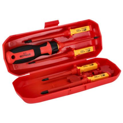 Screwdriver set electrotechnical 1000V 8 pcs CRV STALCO S-12286-MYHOMETOOLS-STALCO