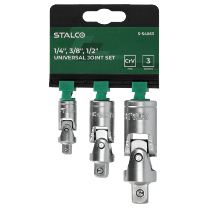 Universal joint SET CRV CrV 1/4″, 3/8″, 1/2″ STALCO S-54063-MYHOMETOOLS-STALCO