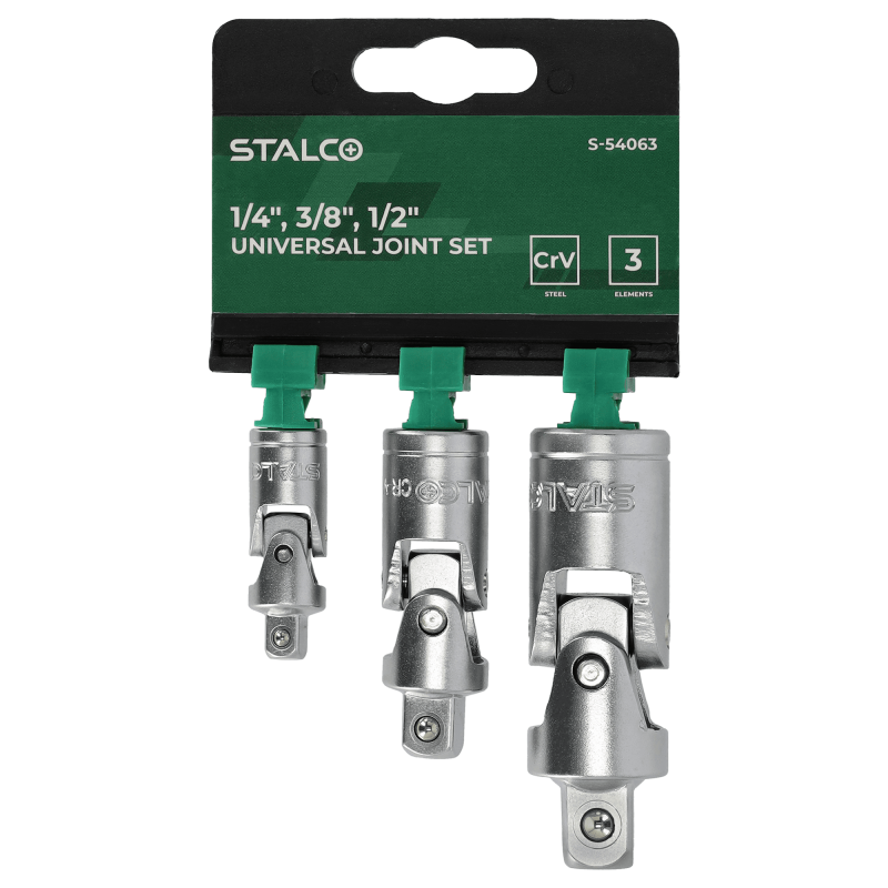 Universal joint SET CRV CrV 1/4″, 3/8″, 1/2″ STALCO S-54063-MYHOMETOOLS-STALCO