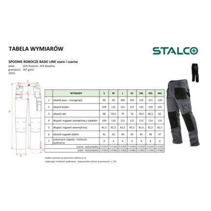 Work Trousers BASIC LINE black M STALCO S-51016-MYHOMETOOLS-STALCO